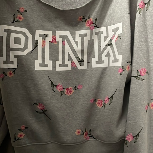 PINK Victoria's Secret Sweaters - Vs pink floral sweatshirt